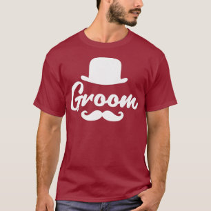 Wedding Groom Tees Bowler Hat Moustache Men Gift