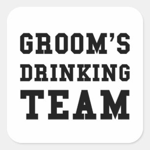 Wedding Grooms Drinking Team Square Sticker