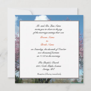wedding, Groom's parents invitation cherry tree