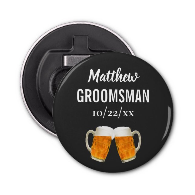Wedding Groomsman Bachelor Party Favour Beer Cheer Bottle Opener (Front)