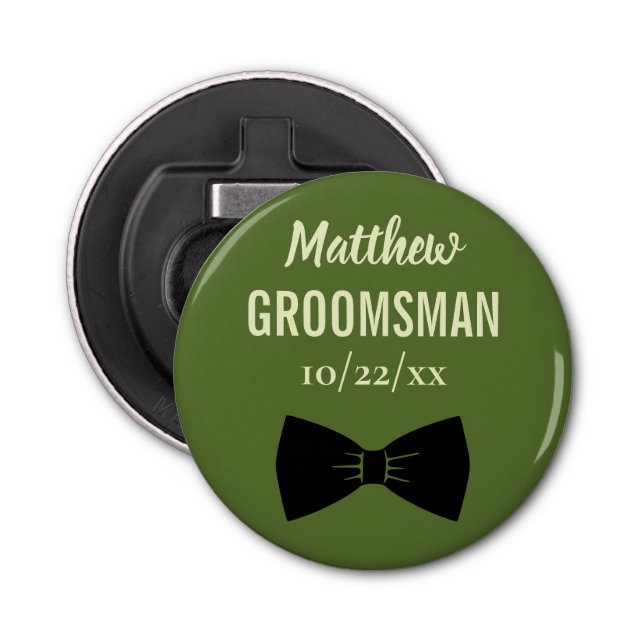 Wedding Groomsman Bachelor Party Favour Bow Tie Bottle Opener (Front)