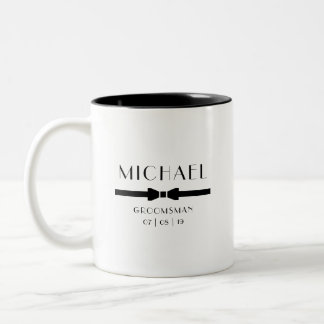 Wedding GROOMSMAN Bow Tie Two-Tone Coffee Mug
