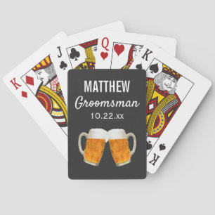 Wedding Groomsman Favour Beer Cheers Playing Cards
