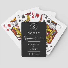 Wedding Groomsman Favour Elegant Modern Typography Playing Cards