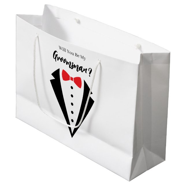Wedding Groomsman Gift Bag (Front Angled)