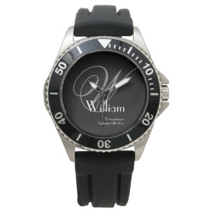 Wedding Groomsman Gift Monogram Classic Sports  Watch