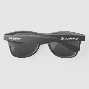 Wedding Groomsman Modern Personalised Name Custom Sunglasses