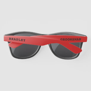 Wedding Groomsman Modern Personalised Name Custom Sunglasses