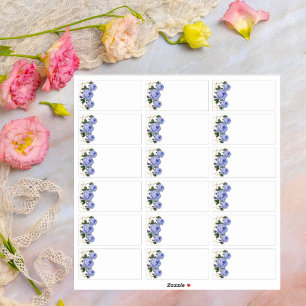 Wedding Guest Blank Add Name Labels Blue Floral