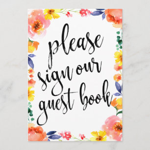 Wedding Guest Book Affordable Boho Floral Sign Invitation