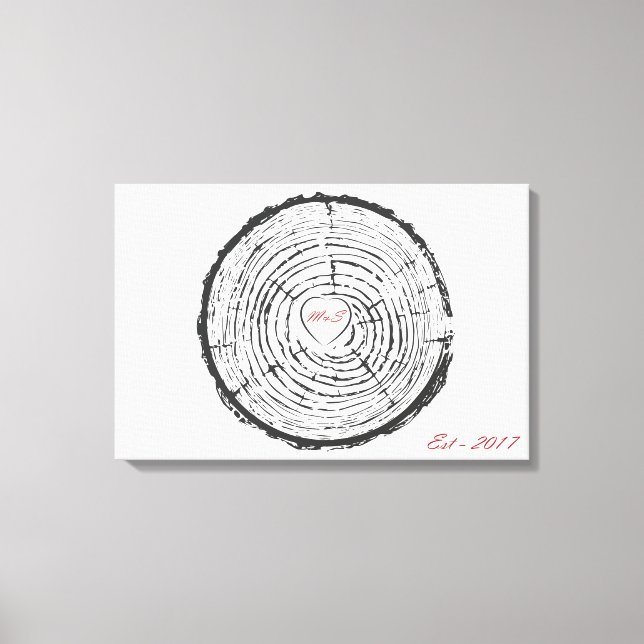 Wedding Guest Book Alternative - Printed Canvas (Front)