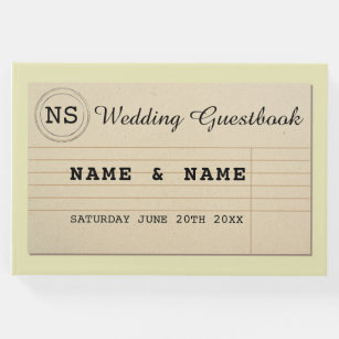Wedding Guest Book Author Rustic Library Yellow
