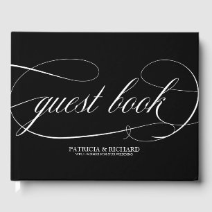 Wedding Guest Book Chic Black And White