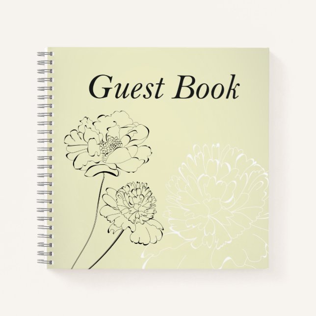Wedding Guest Book - Cream floral design (Front)