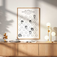 Wedding Guest Book Draw Your Face Poster