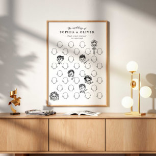 Wedding Guest Book Draw Your Face Poster