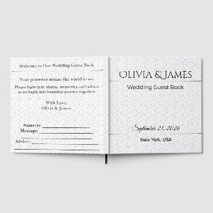 Wedding Guest Book Elegant Minimalist Keepsake Lov
