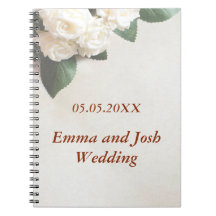 wedding guest book elegant soft white roses