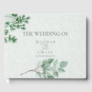 Wedding Guest Book   Elegant Watercolor Eucalyptus