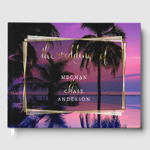 Wedding Guest Book Exotic Tropical Night Beach