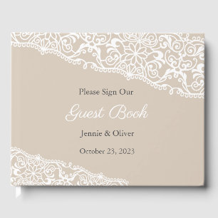 Wedding Guest Book, Guestbook, Lace, Vintage Book