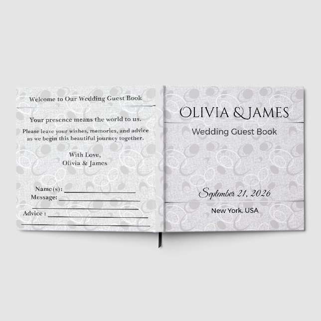 Wedding Guest Book Modern Elegant Keepsake (Full)