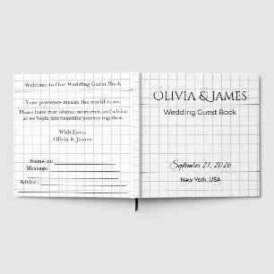 Wedding Guest Book   Modern Minimalist Keepsake