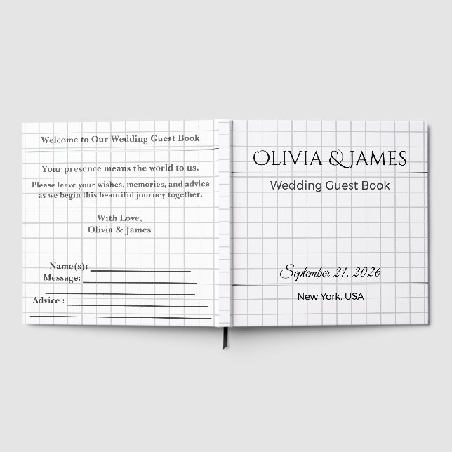 Wedding Guest Book | Modern Minimalist Keepsake (Full)