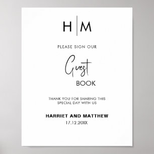 Wedding guest book monogram guestbook diy
