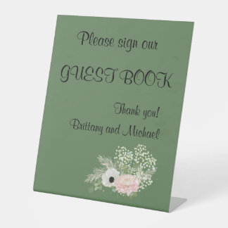 Wedding Guest Book Pedestal Sign