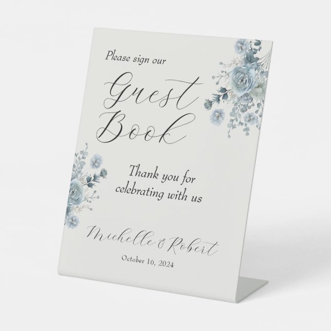 Wedding Guest Book Pedestal Sign (Front)