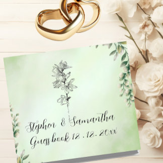 Wedding Guest Book, Personalized Linen Wedding Book