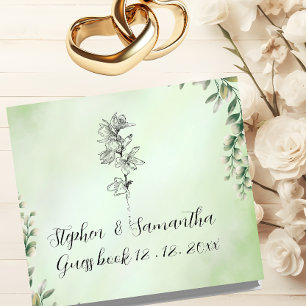 Wedding Guest Book, Personalized Linen Wedding Guest Book