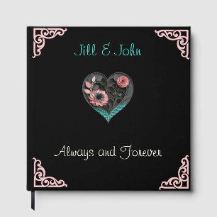 Wedding Guest Book – Quilled Heart Floral Elegant