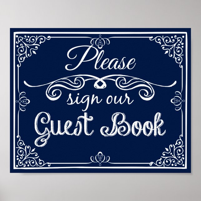 Wedding  guest book sign print (Front)
