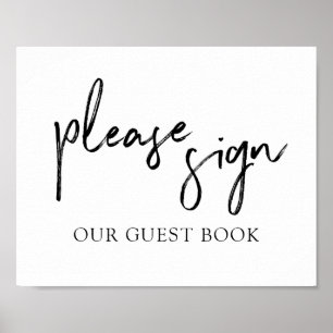 Wedding Guest Book Sign Typography   Black