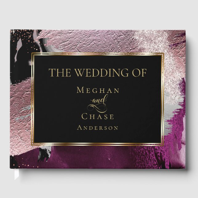 Wedding Guest Book | Stunning Bold Cassis Metallic (Front)