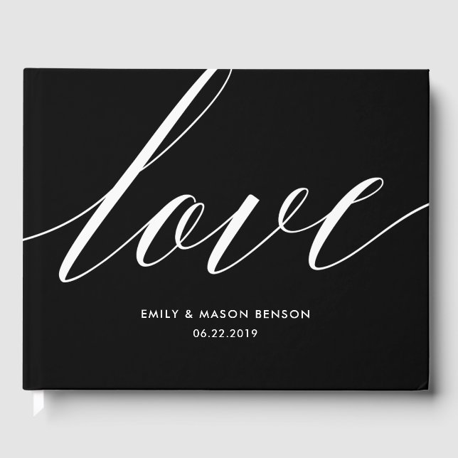 Wedding Guest Book with Love Calligraphy (Front)