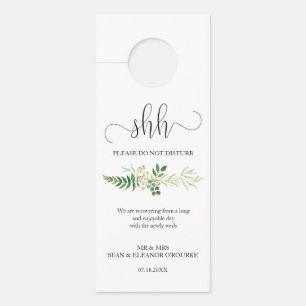 Wedding guest door hanger, rustic greenery bouquet hanger