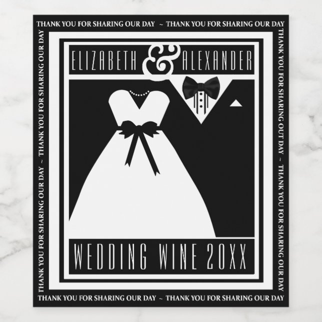 Wedding Guest Favour Wine Bottle Label Personalise (Single Label)