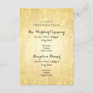 Wedding Guest Information Gold Foil Stars Confetti Enclosure Card