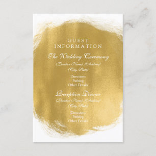 Wedding Guest Information Gold Paint Look Enclosure Card