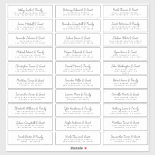Wedding Guest Names &  Address Modern Chic Fun