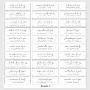 Wedding Guest Names &  Address Modern Chic Fun