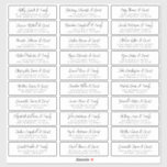 Wedding Guest Names Address Modern Simple Chic<br><div class="desc">Composed of simple sans serif and modern serif typography. These elements are simple,  elegant,  and modern. This has 30 stickers. 
 
 This is designed by White Paper Birch Co. exclusive for Zazzle.
 
 Available here:
 http://www.zazzle.com/store/whitepaperbirch</div>