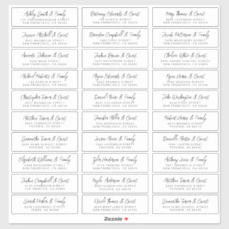 Wedding Guest Names Address Modern Simple Chic