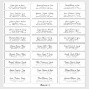 Wedding Guest Names Address Modern Simple Chic