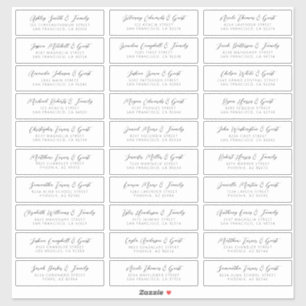 Wedding Guest Names Address Simple Chic Modern