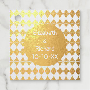 Wedding Guest Thank You Diamond Pattern Elegant Favour Tags