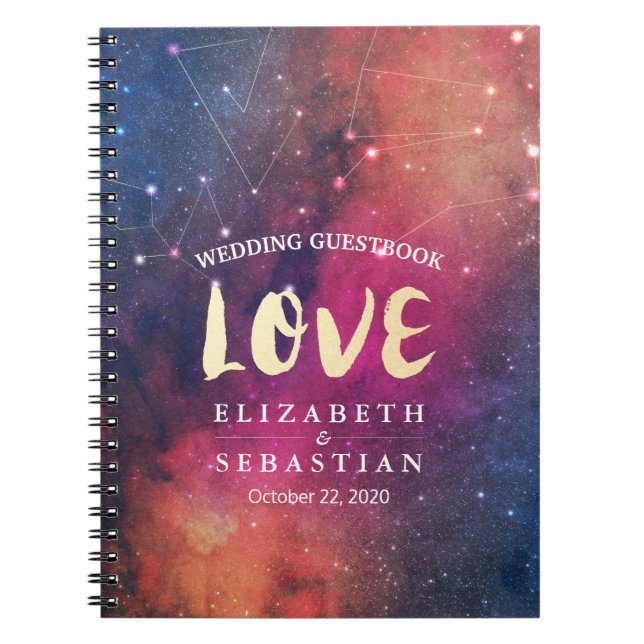 Wedding Guestbook Galaxy Star Nebula Constellation Notebook (Front)